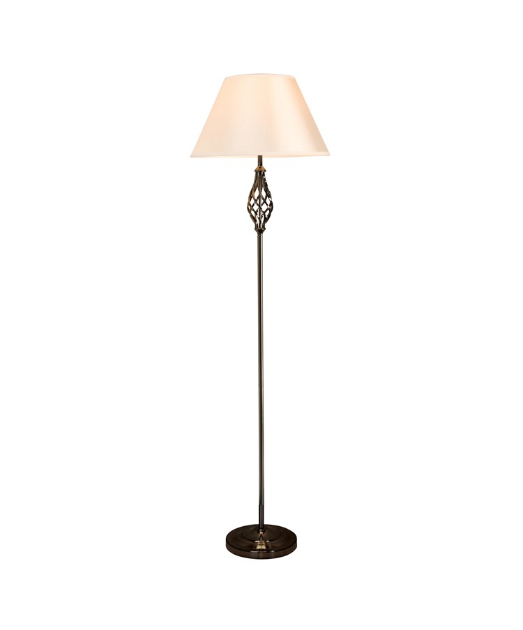 Classic Kingswood Pewter Floor Lamp with Cream Shade