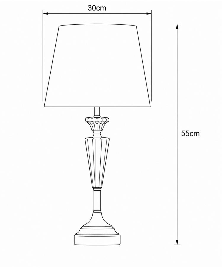 Kwartz Chrome Table Lamp with Dark Charcoal Shade