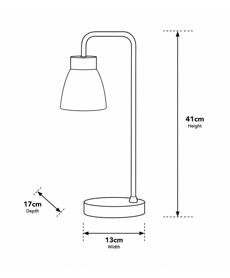 Arch Black Vintage Industrial Table Lamp with Jasmin Opal Glass Shade