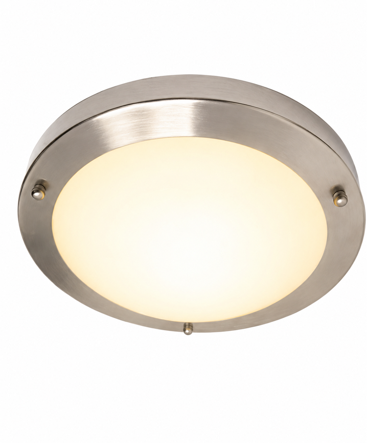 Satin Silver Opal Glass Flush Light