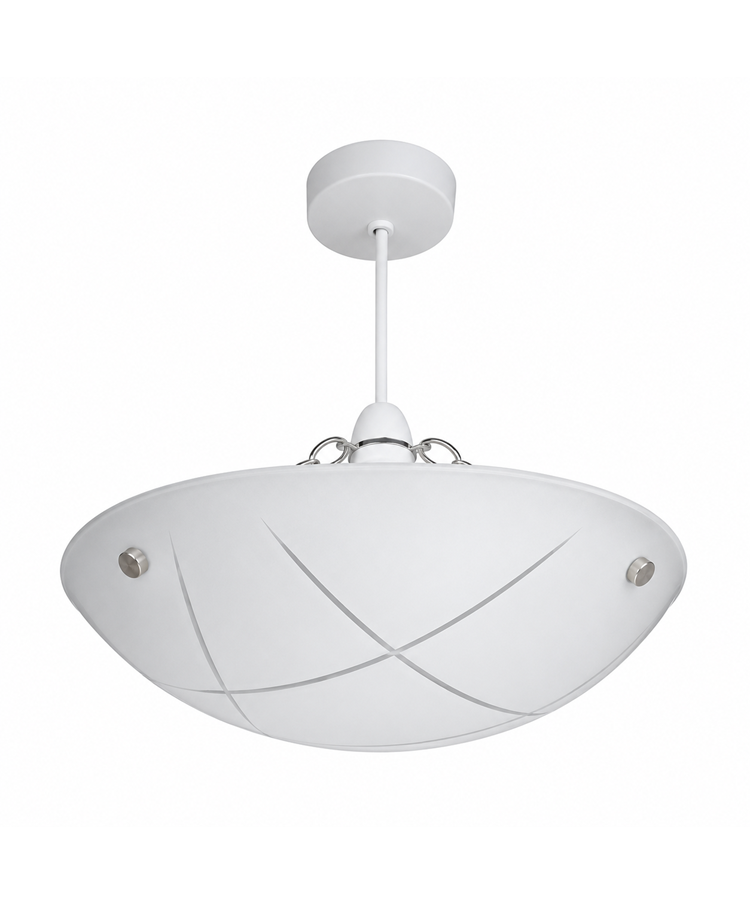 Linear Glass Ceiling Uplighter Pendant Shade - White & Clear - Easy Fit - Modern Linear Glass Ceiling Uplighter Pendant Shade - White & Clear - Easy Fit - Modern