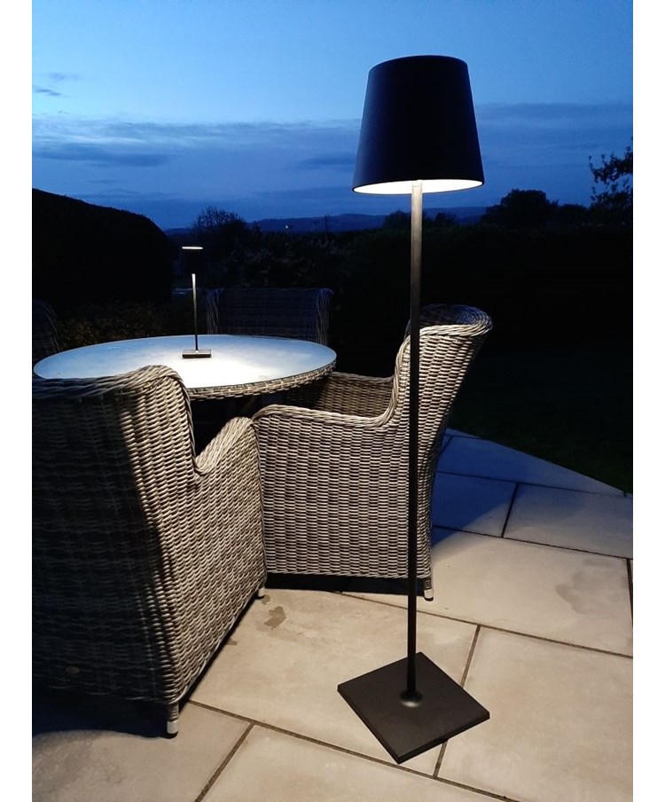 Elipta Modern Rechargeable Battery Outdoor Floor Lamp - 1.5m Tall - LED - Black Elipta Modern Rechargeable Battery Outdoor Floor Lamp - 1.5m Tall - LED - Black