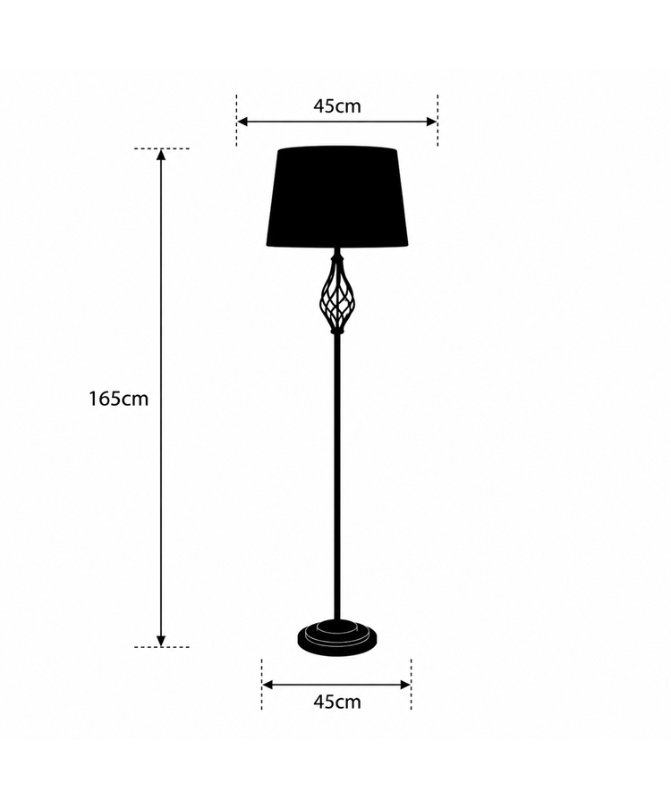 QUEENSWOOD FLOOR LAMP SILVER – GREY LINEN