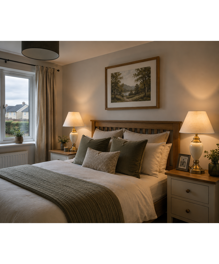 Malham Small Cream Antique Table Lamp with Linen Shade