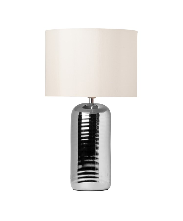 Twirl Chrome Ribbed Table Lamp