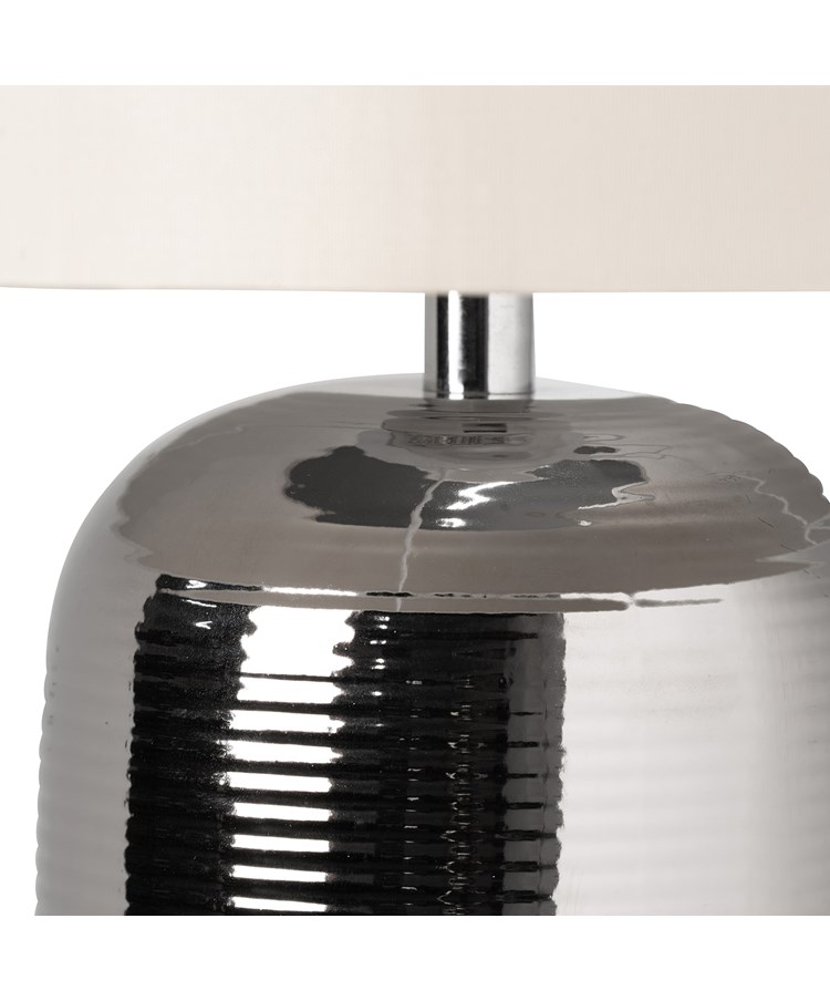 Twirl Chrome Ribbed Table Lamp