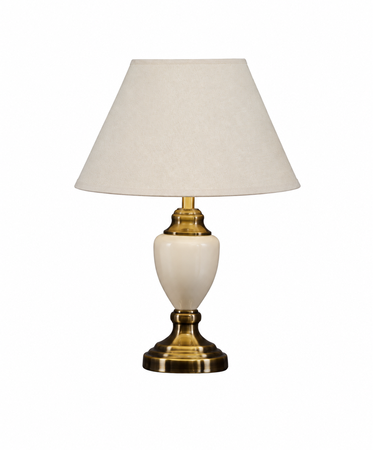Bailey Antique Brass & Cream Table Lamp Bailey Antique Brass & Cream Table Lamp