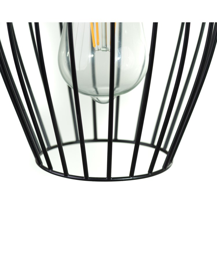 Newtown Black Single Caged Pendle Light - Modern Industrial Light Newtown Black Single Caged Pendle Light - Modern Industrial Light