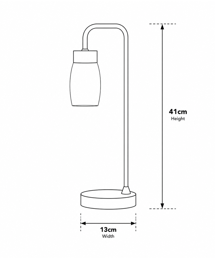 Arch Satin Silver Vintage Industrial Table Lamp with Marino Glass Shade