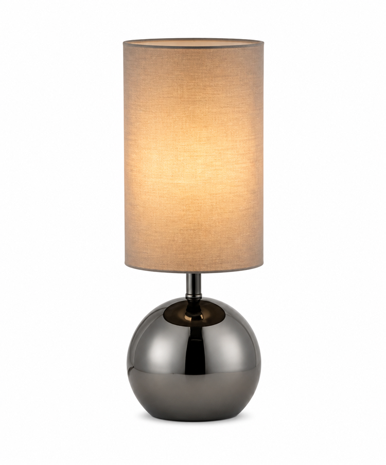 Bedford Modern Black Brushed Metal Ball Small Touch Control Table Lamp
