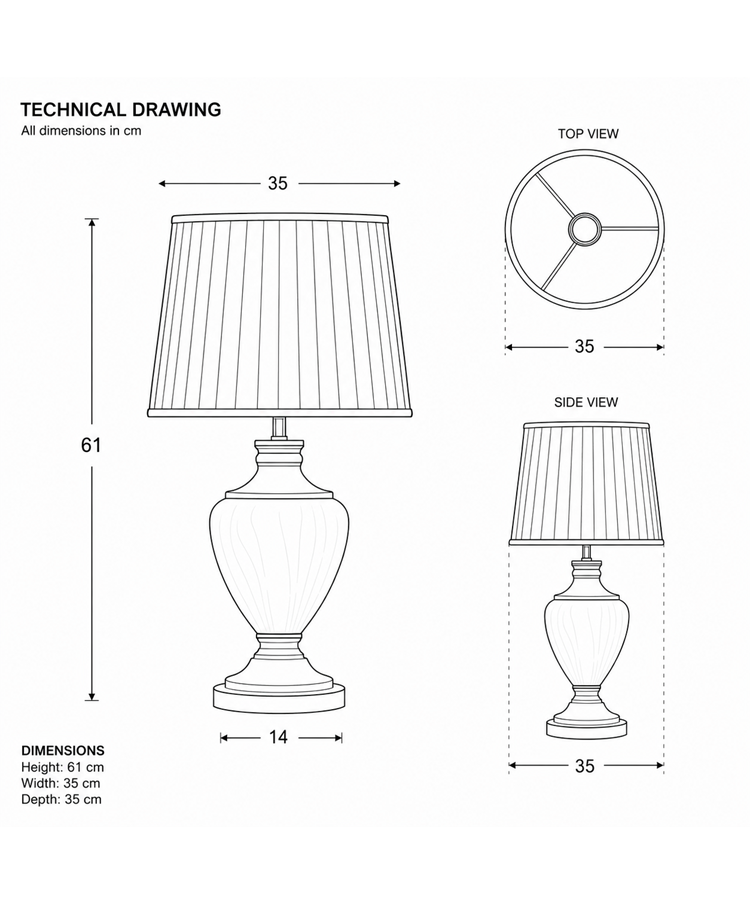 Hepburn Large Cream Marble Effect Table Lamp w/Cream Pleat Shade - Cream & Gold Hepburn Large Cream Marble Effect Table Lamp w/Cream Pleat Shade - Cream & Gold