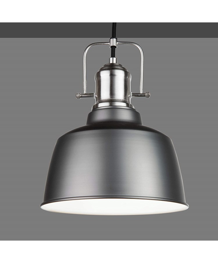 Bodmin Small Industrial Dome Pendant Gun Metal Pewter Adjustable Ceiling Light Bodmin Small Industrial Dome Pendant Gun Metal Pewter Adjustable Ceiling Light