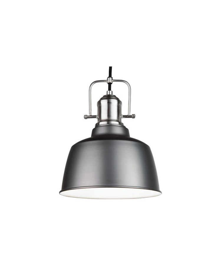 Bodmin Small Industrial Dome Pendant Gun Metal Pewter Adjustable Ceiling Light