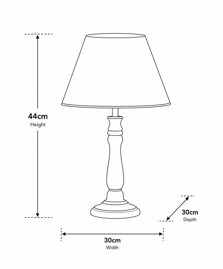 Camden Modern Candlestick Table Lamp with Natural Linen Shade - Cream & Gold