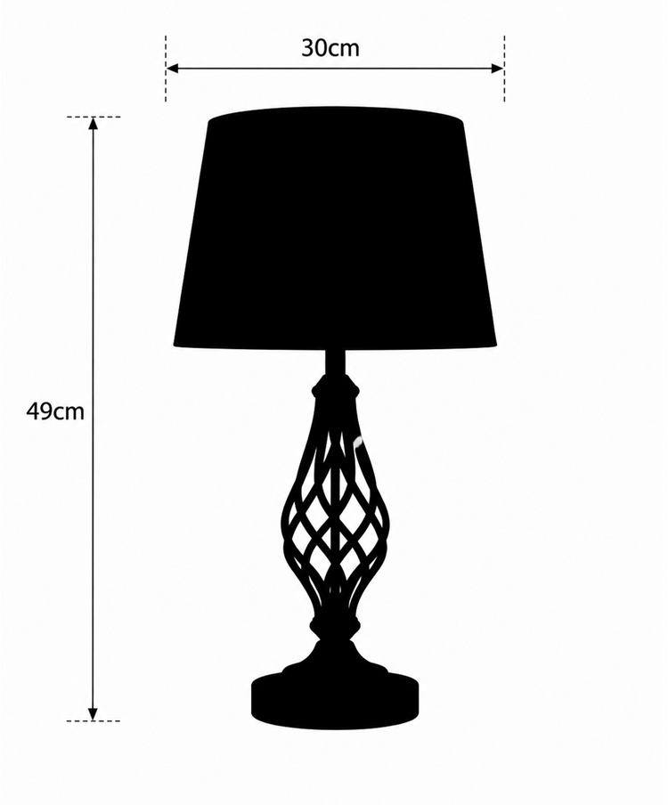 Queenswood Barley Twist Table Lamp with Charcoal Gold Shade - Silver Chrome Queenswood Barley Twist Table Lamp with Charcoal Gold Shade - Silver Chrome