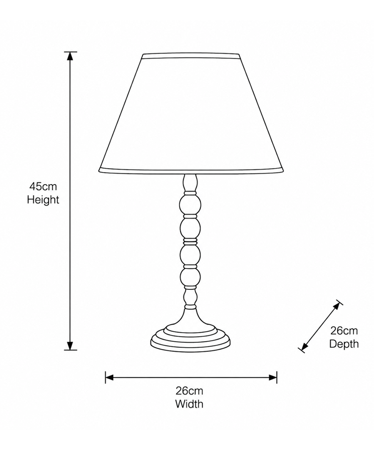 Bergen Slimline Antique Brass Candlestick Table Lamp with Coolie CR4 Linen Shade