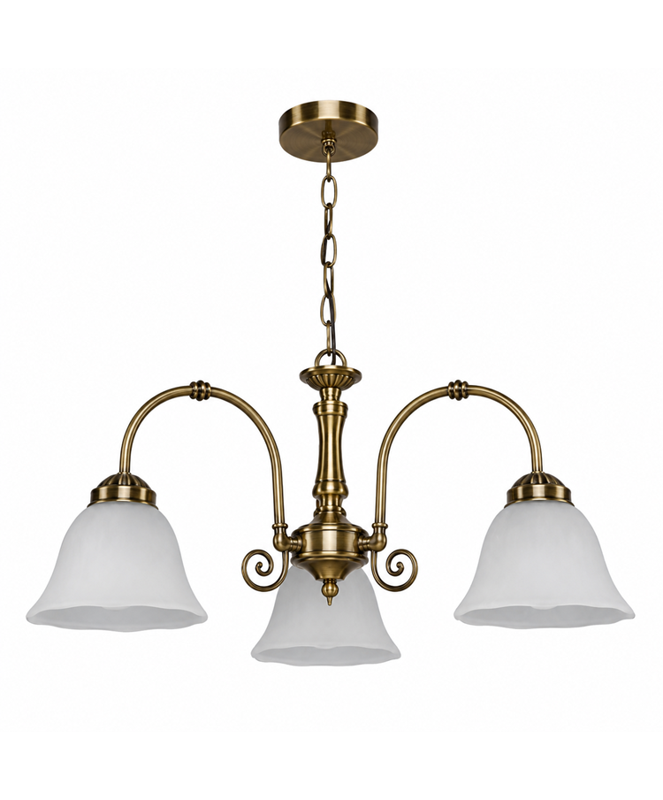 Elegant Diner Ceiling 3 Light Pendant - Antique Brass - Alabaster Glass Elegant Diner Ceiling 3 Light Pendant - Antique Brass - Alabaster Glass