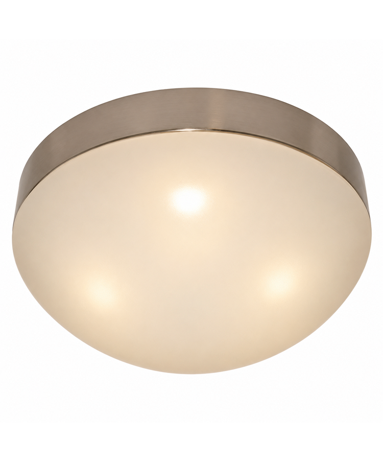 Porto White and Silver Flush Ceiling Light