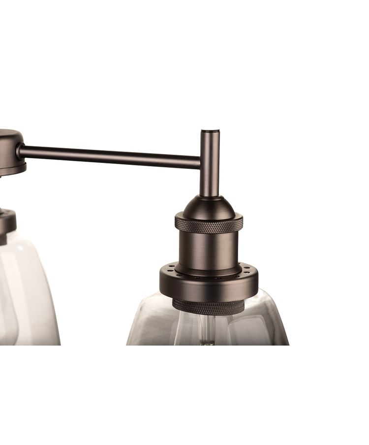 Echo Modern Industrial Style Ceiling 3 Light - Pewter - Clear Glass Shades Echo Modern Industrial Style Ceiling 3 Light - Pewter - Clear Glass Shades