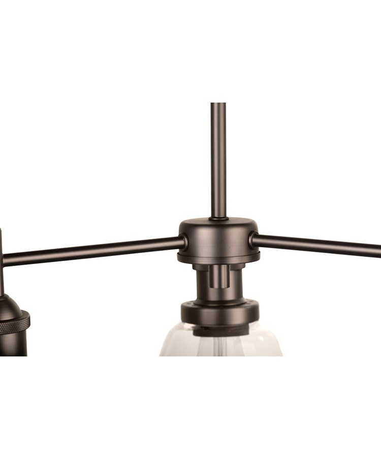 Echo Modern Industrial Style Ceiling 3 Light - Pewter - Clear Glass Shades Echo Modern Industrial Style Ceiling 3 Light - Pewter - Clear Glass Shades