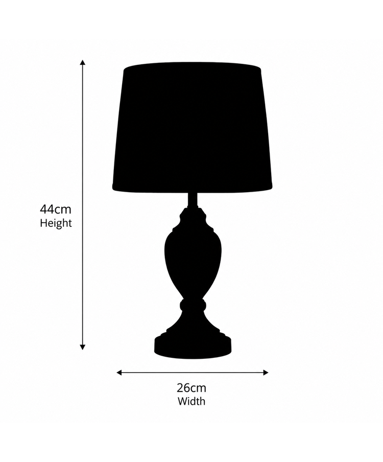 Malham Small Table Lamp with Matching Shade - Modern White, Blue, Silver
