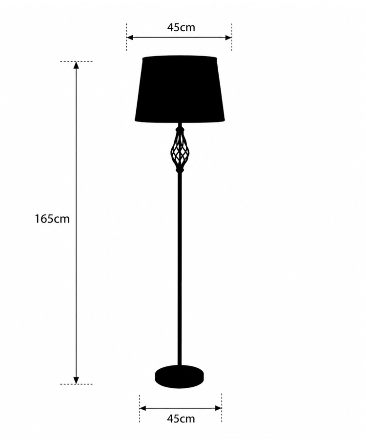 QUEENSWOOD FLOOR LAMP PEWTER – GREY LINEN