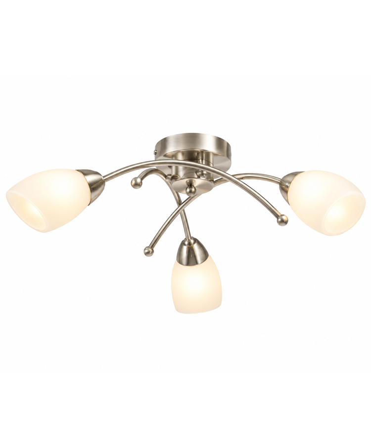 Albany 3 Light Semi Flush Ceiling Light with Opal Glass Shades