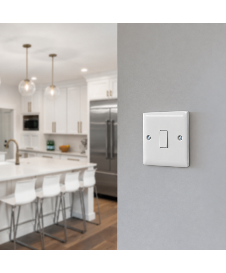Convex Slim 10AX 1G 2W Switch Plate White
