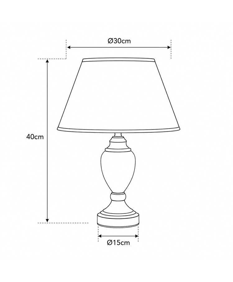 Bailey Small Cream Antique Table Lamp with Linen Shade