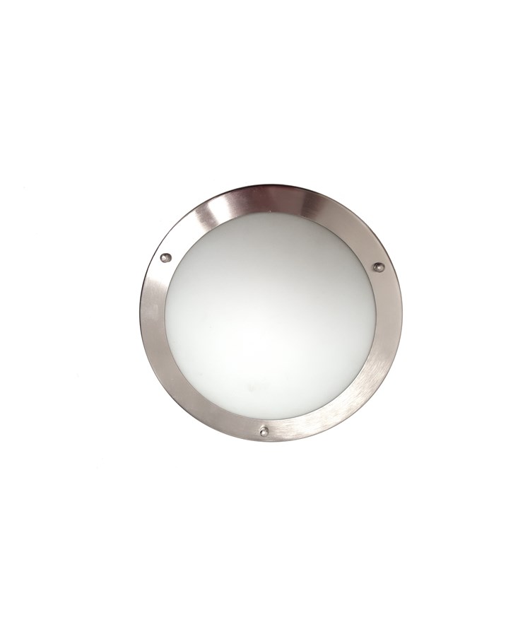 Satin Silver Opal Glass Flush Light Satin Silver Opal Glass Flush Light