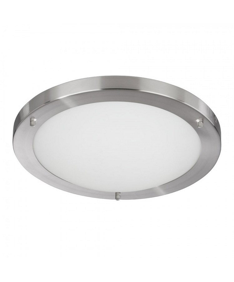 Satin Silver Opal Glass Flush Light