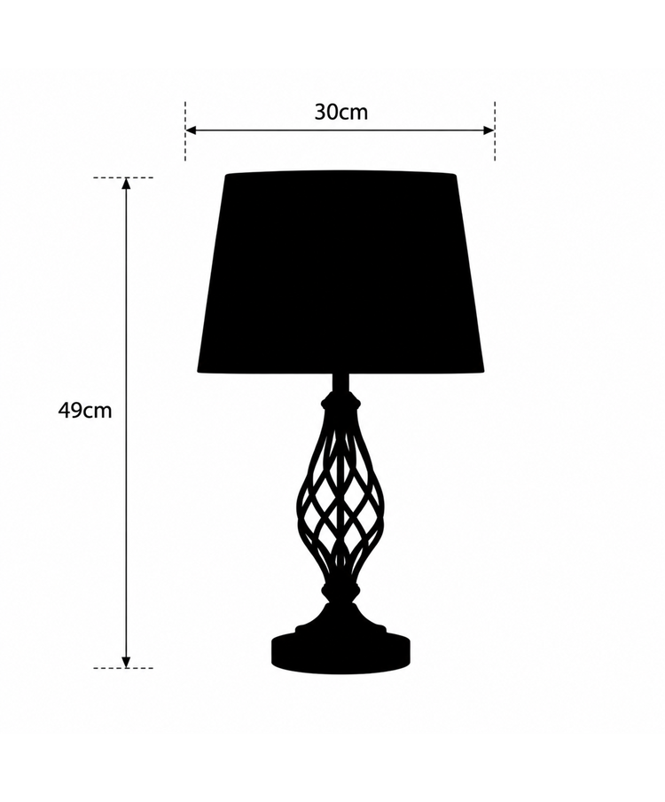 Queenswood Barley Twist Table Lamp with Blue Gold Linen Shade - Silver Chrome Queenswood Barley Twist Table Lamp with Blue Gold Linen Shade - Silver Chrome