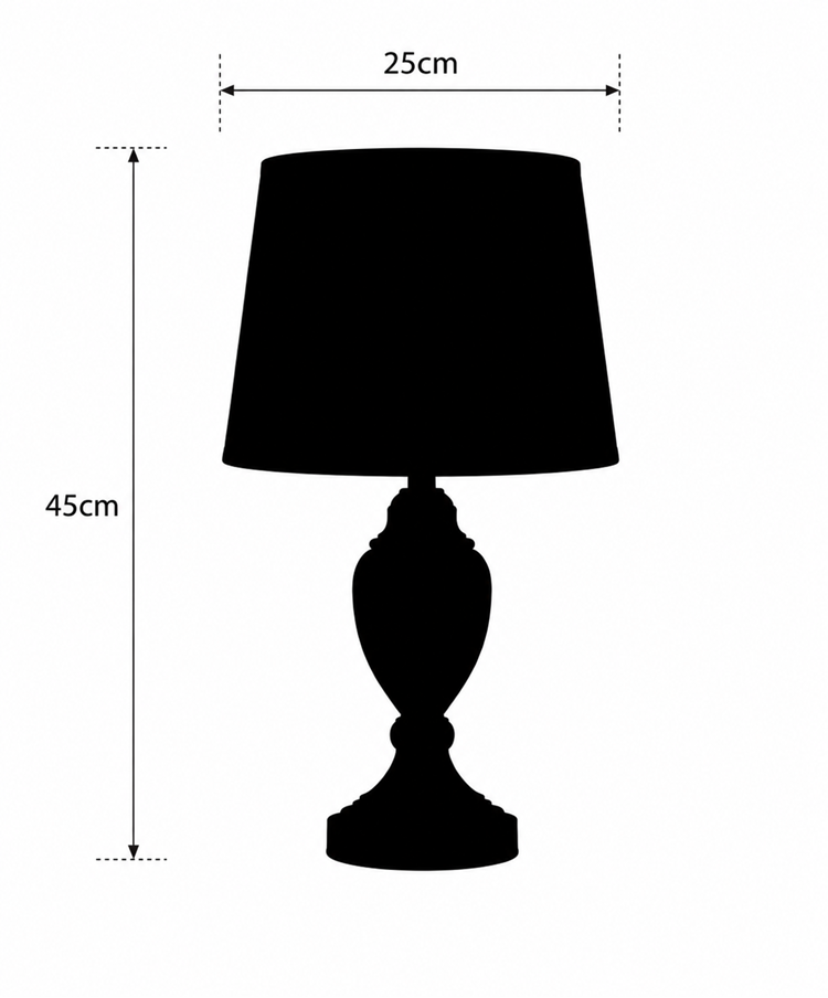 Pair of Malham Small Touch Control Table Lamps Blue with Ivory Pleated Shades