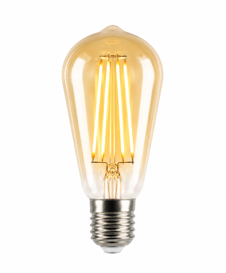 4W ES/Edison Screw ST64 Amber Vintage Filament LED Light Bulb - Warm White