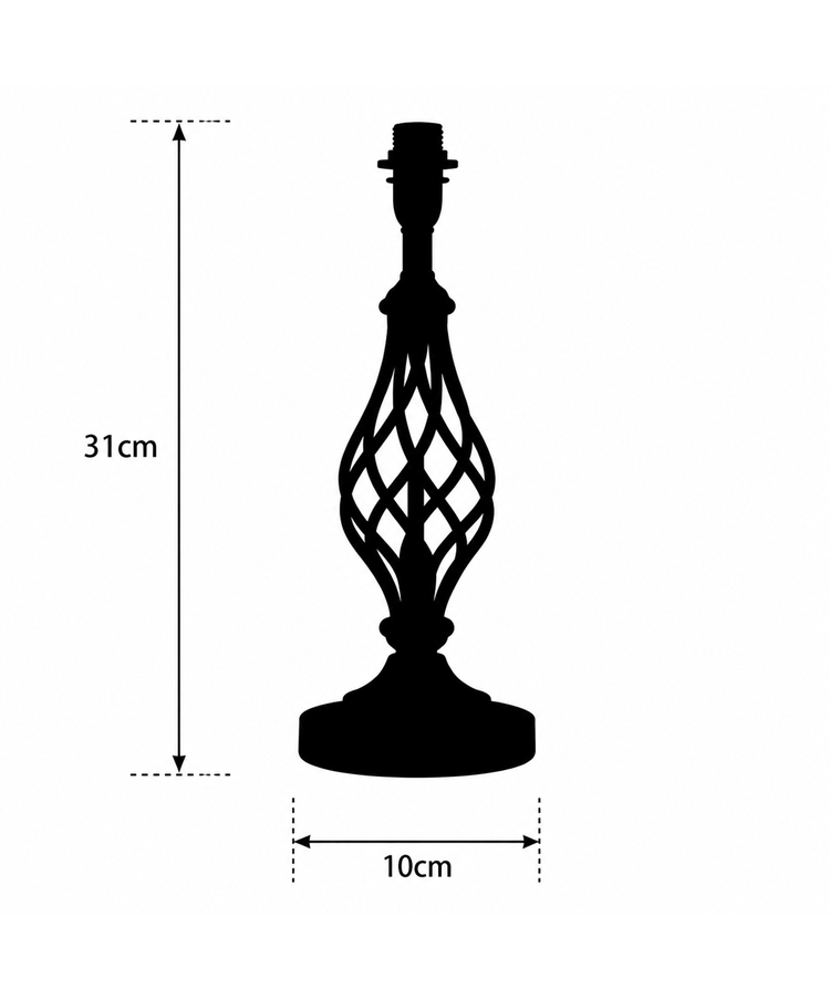 Queenswood Classic Barley Twist Table Lamp Base Only - Pewter Grey