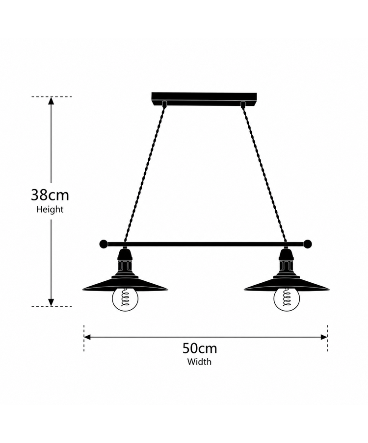 Stockborough Twisted Cable Twin Ceiling Pendant Light - Antique Brown Stockborough Twisted Cable Twin Ceiling Pendant Light - Antique Brown
