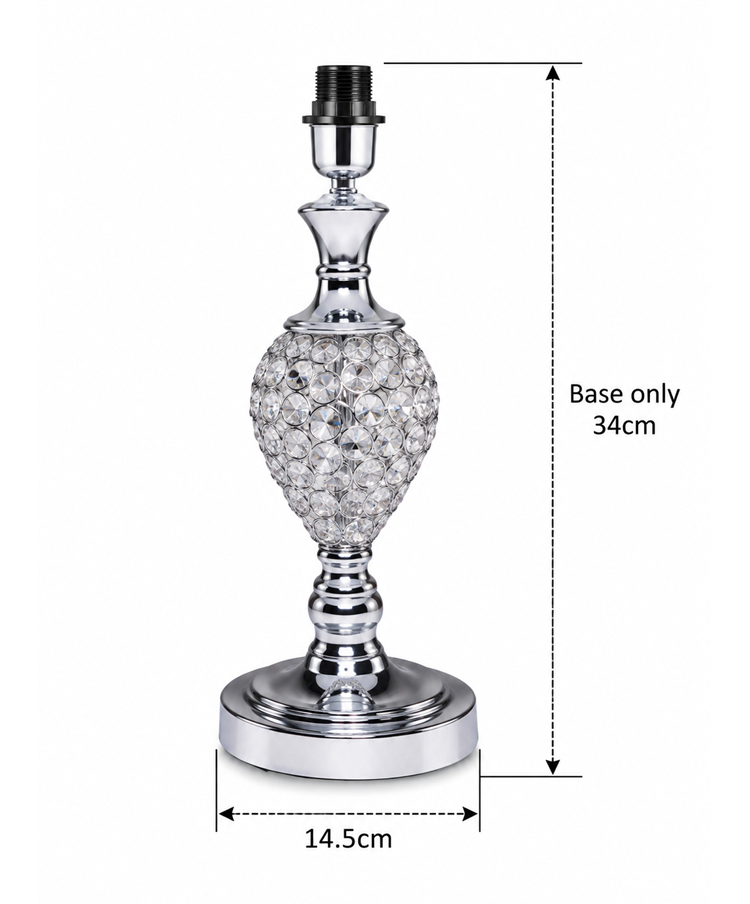 Hannah Luxury Chrome & Crystal Table Lamp Base Hannah Luxury Chrome & Crystal Table Lamp Base