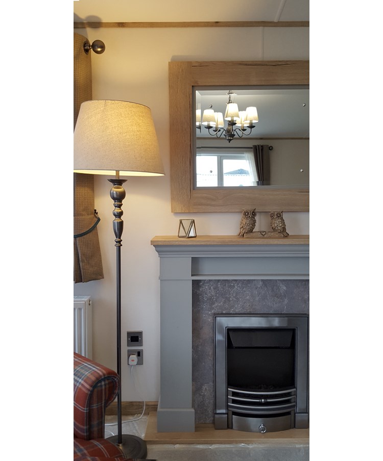 Craven Tall Floor Lamp - Pewter Painted Finish - Beige Linen Shade Craven Tall Floor Lamp - Pewter Painted Finish - Beige Linen Shade