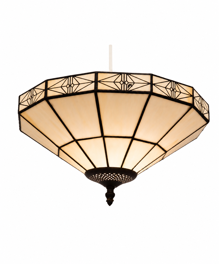 Tiffany Style Portland Cream Uplighter Ceiling Light Shade