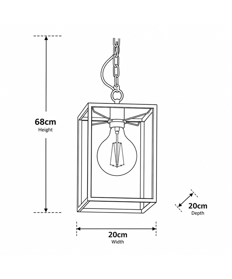 Chapel Matt Black Industrial Style Pendant Cage with Chain Chapel Matt Black Industrial Style Pendant Cage with Chain