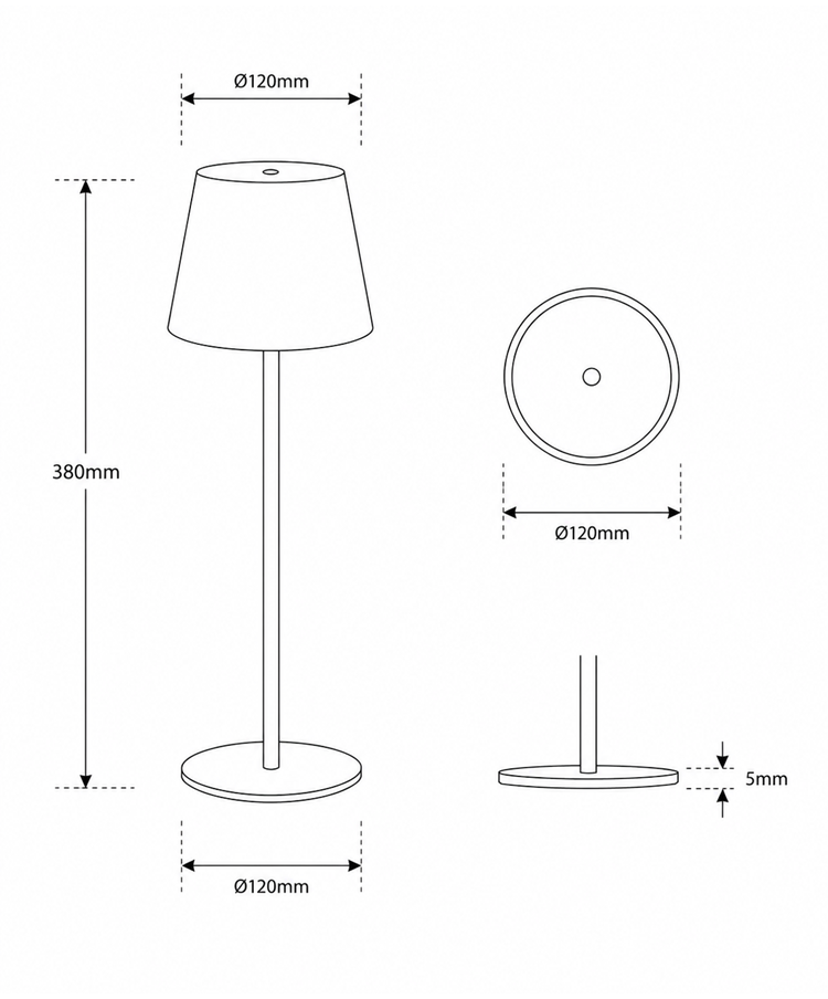 Elipta Rechargeable Battery Outdoor LED Table Lamp - White
