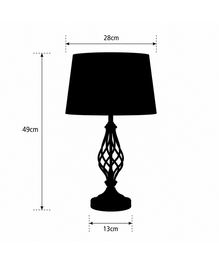 Queenswood Classic Barley Twist Table Lamp with Grey Linen Shade - Pewter Grey