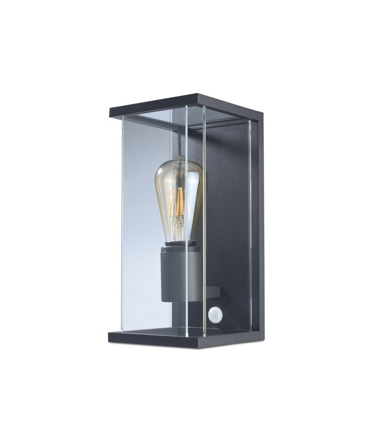 Elipta Kensington Modern Outdoor Wall Light - E27 - Graphite With PIR Sensor Elipta Kensington Modern Outdoor Wall Light - E27 - Graphite With PIR Sensor