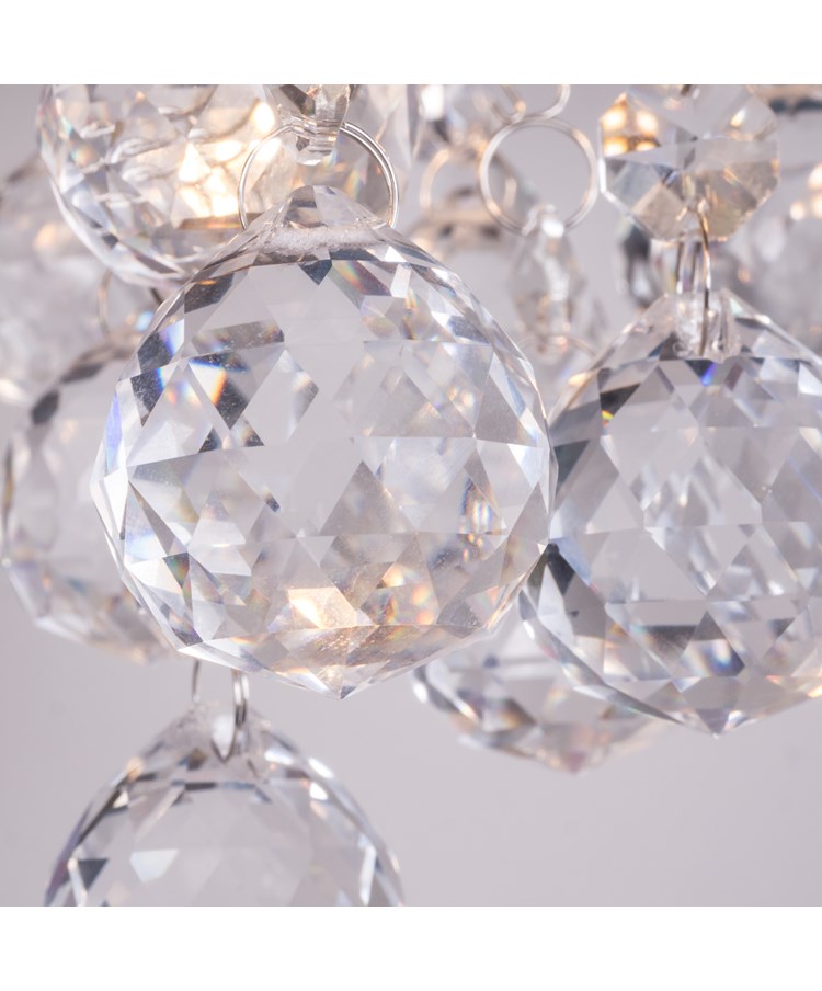 Senza Chrome & Crystal Ball Droplets Double Wall Light - Modern Wall Fixture Senza Chrome & Crystal Ball Droplets Double Wall Light - Modern Wall Fixture