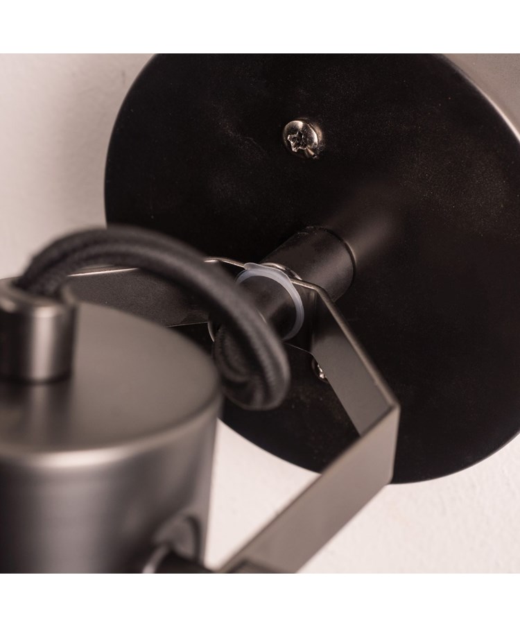 New York Modern Industrial Wall Light - Matte Black Finish - Black Braided Cable New York Modern Industrial Wall Light - Matte Black Finish - Black Braided Cable