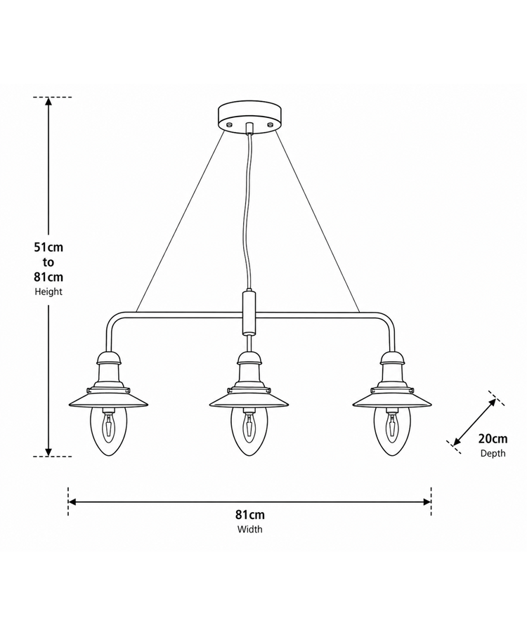 Fisherman Satin Silver Bar Pendant Ceiling Light Fisherman Satin Silver Bar Pendant Ceiling Light