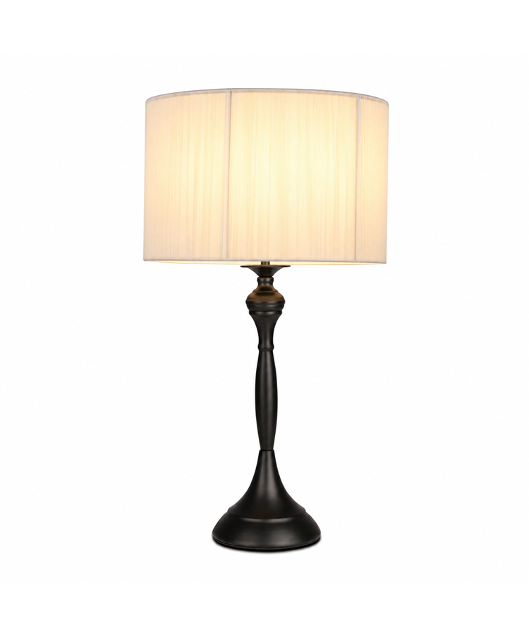 Messini Black Table Lamp - White String Shade