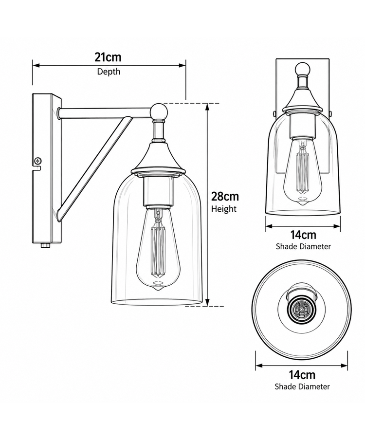 IGAL Black Switched Wall Light IGAL Black Switched Wall Light