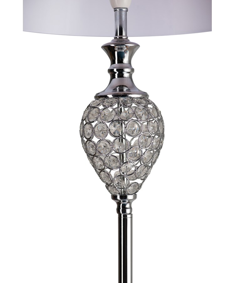 Hannah Chrome & Crystal Standard Floor Lamp & Ivory String Shade Hannah Chrome & Crystal Standard Floor Lamp & Ivory String Shade