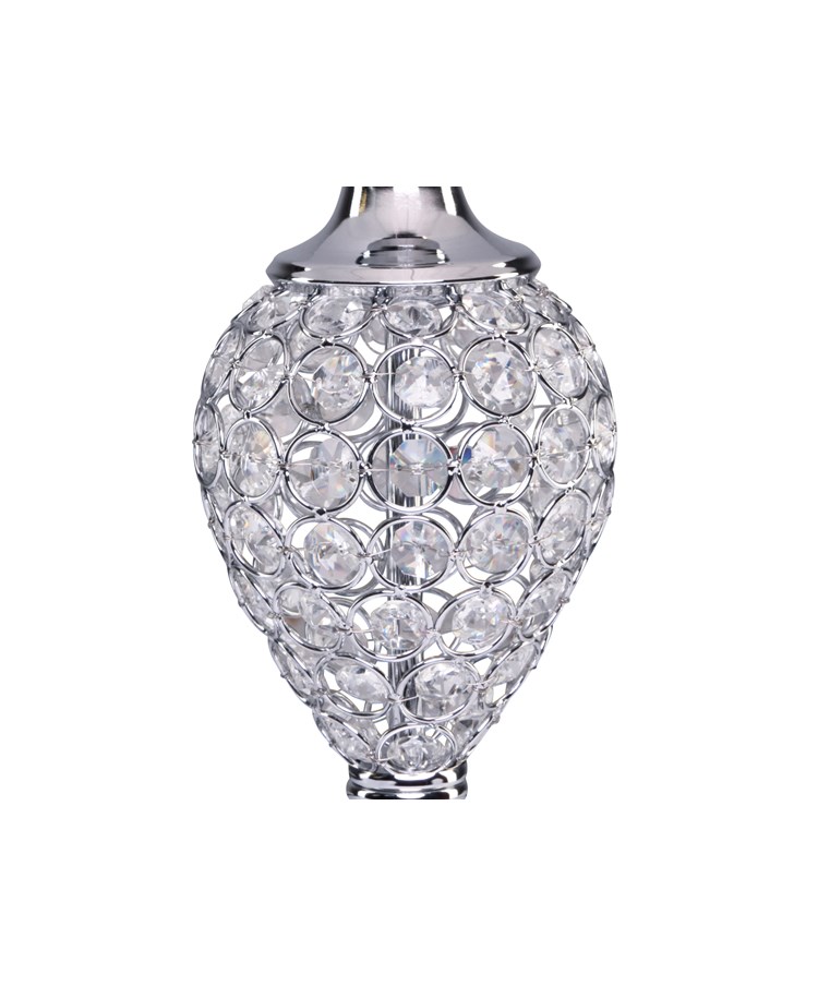 Hannah Luxury Elegant Chrome & Crystal Table Lamp with Ivory String Shade Hannah Luxury Elegant Chrome & Crystal Table Lamp with Ivory String Shade